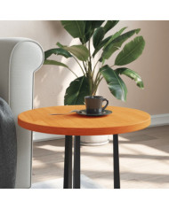Dessus de table rond cire marron Ø50x2,5 cm bois de pin massif | Mobilier & Déco