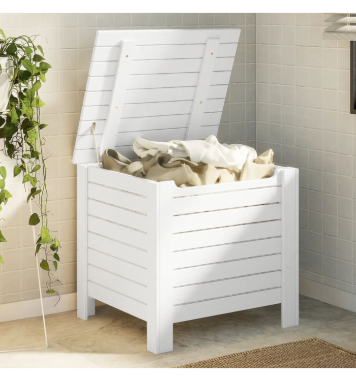 Boîte de rangement avec couvercle RANA blanc bois massif de pin | Mobilier & Déco
