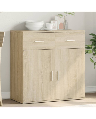 Buffet chêne sonoma 79x38x80 cm bois d'ingénierie | Mobilier & Déco