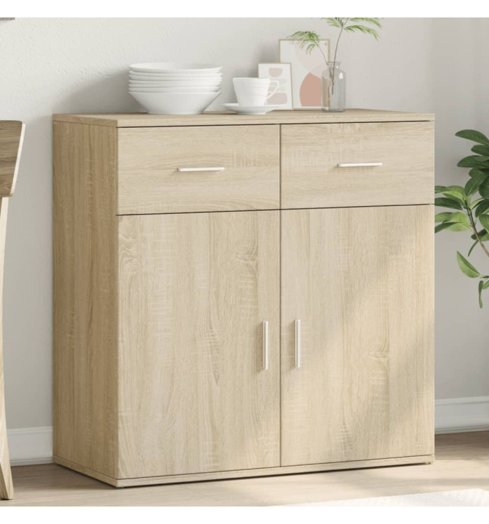 Buffet chêne sonoma 79x38x80 cm bois d'ingénierie | Mobilier & Déco