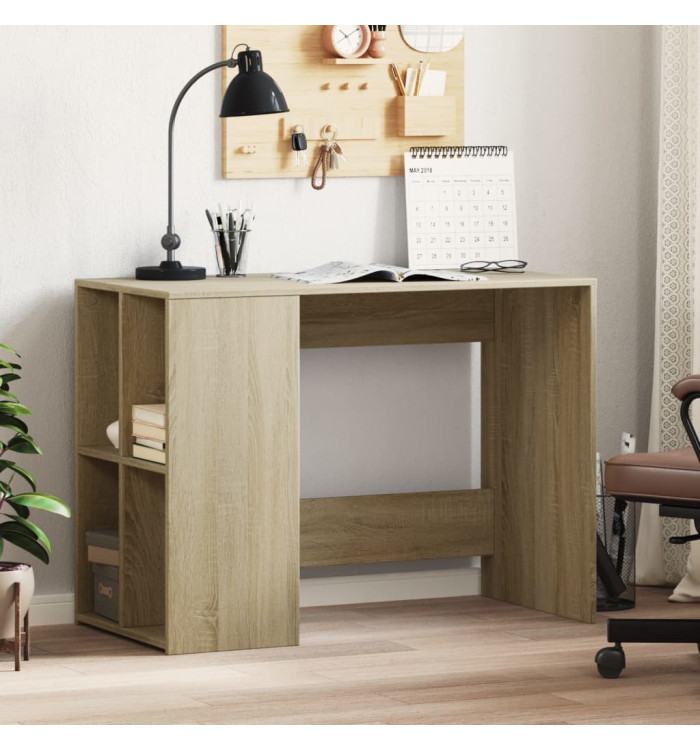 Bureau chêne sonoma 102x50x75 cm bois d'ingénierie | Mobilier & Déco