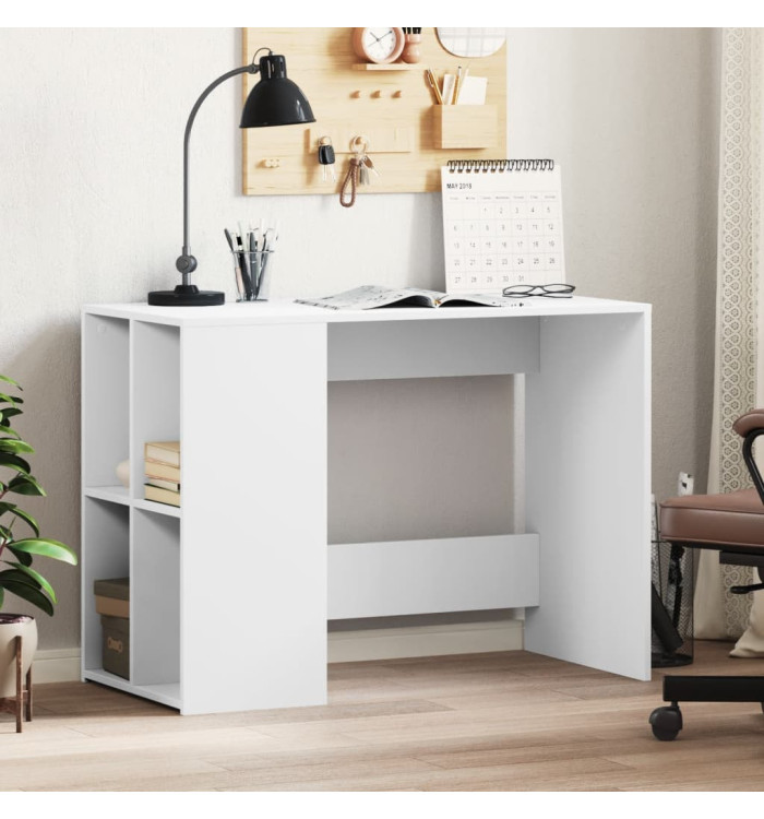 Bureau blanc 102x50x75 cm bois d'ingénierie | Mobilier & Déco