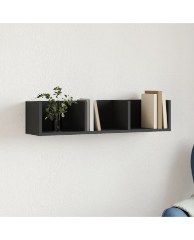 Armoire murale noir 75x18x16,5 cm bois d'ingénierie | Mobilier & Déco