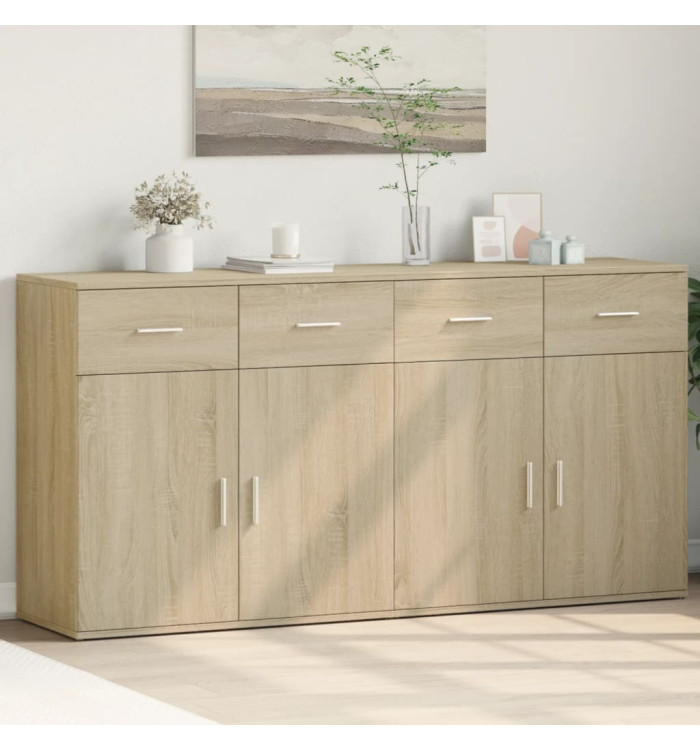 Buffets 2 pcs chêne sonoma 79x38x80 cm bois d'ingénierie | Mobilier & Déco