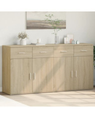 Buffets 2 pcs chêne sonoma 79x38x80 cm bois d'ingénierie | Mobilier & Déco