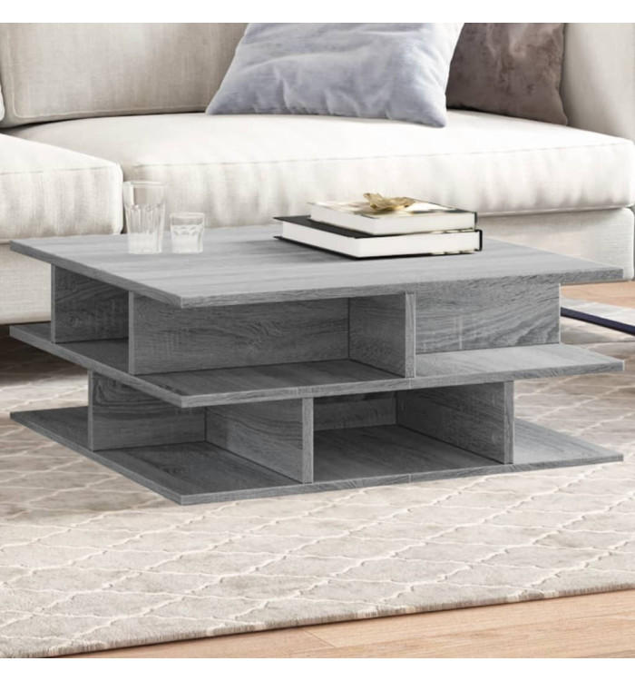 Table basse sonoma gris 70x70x29 cm bois d'ingénierie | Mobilier & Déco