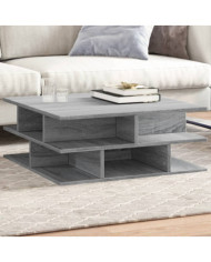 Table basse sonoma gris 70x70x29 cm bois d'ingénierie | Mobilier & Déco