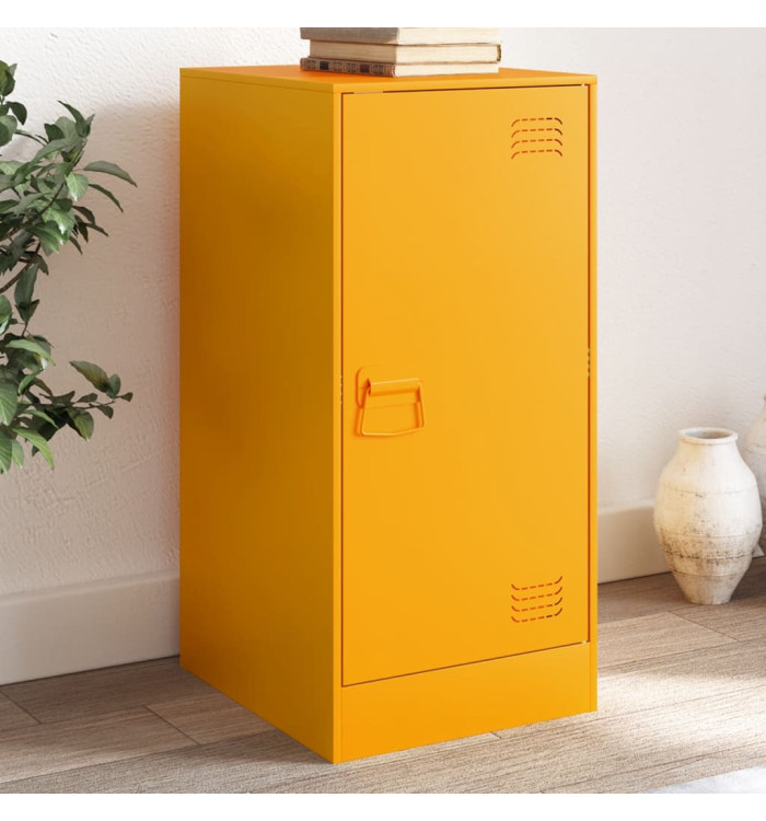 Buffet jaune moutarde 34,5x39x73 cm acier | Mobilier & Déco