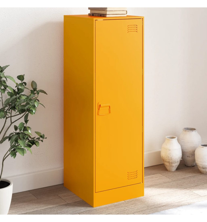 Buffet jaune moutarde 34,5x39x107 cm acier | Mobilier & Déco