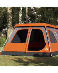 Tente familiale dôme 8 personnes gris orange libération rapide | Mobilier & Déco