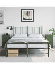 Tables de chevet 2 pcs vert olive 34,5x39x62 cm acier | Mobilier & Déco