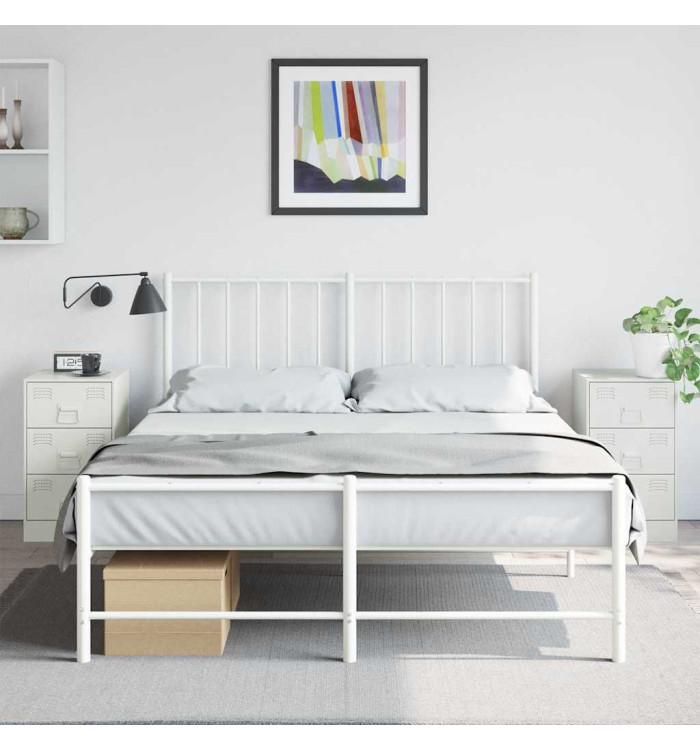 Tables de chevet 2 pcs blanc 34,5x39x62 cm acier | Mobilier & Déco