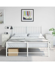Tables de chevet 2 pcs blanc 34,5x39x62 cm acier | Mobilier & Déco