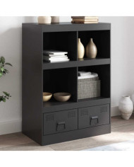 Buffet haut noir 67x39x95 cm acier | Mobilier & Déco
