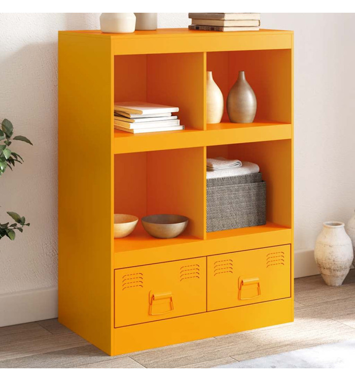 Buffet jaune moutarde 67x39x95 cm acier | Mobilier & Déco