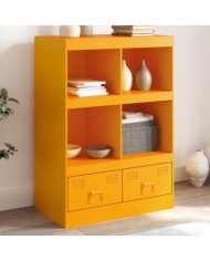 Buffet jaune moutarde 67x39x95 cm acier | Mobilier & Déco