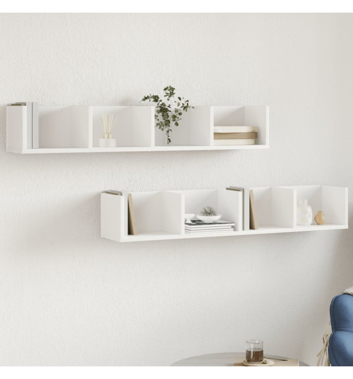 Armoires murales 2 pcs blanc 99x18x16,5 cm bois d'ingénierie | Mobilier & Déco