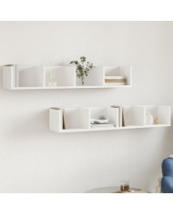 Armoires murales 2 pcs blanc 99x18x16,5 cm bois d'ingénierie | Mobilier & Déco