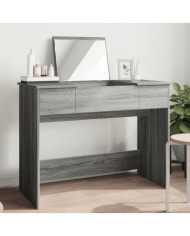 Coiffeuse avec miroir sonoma gris 100x45x76 cm | Mobilier & Déco