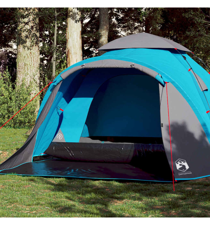 Tente de camping à dôme 3 personnes bleu libération rapide | Mobilier & Déco