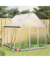 Serre avec cadre de base argenté 224x169x202 cm aluminium | Mobilier & Déco