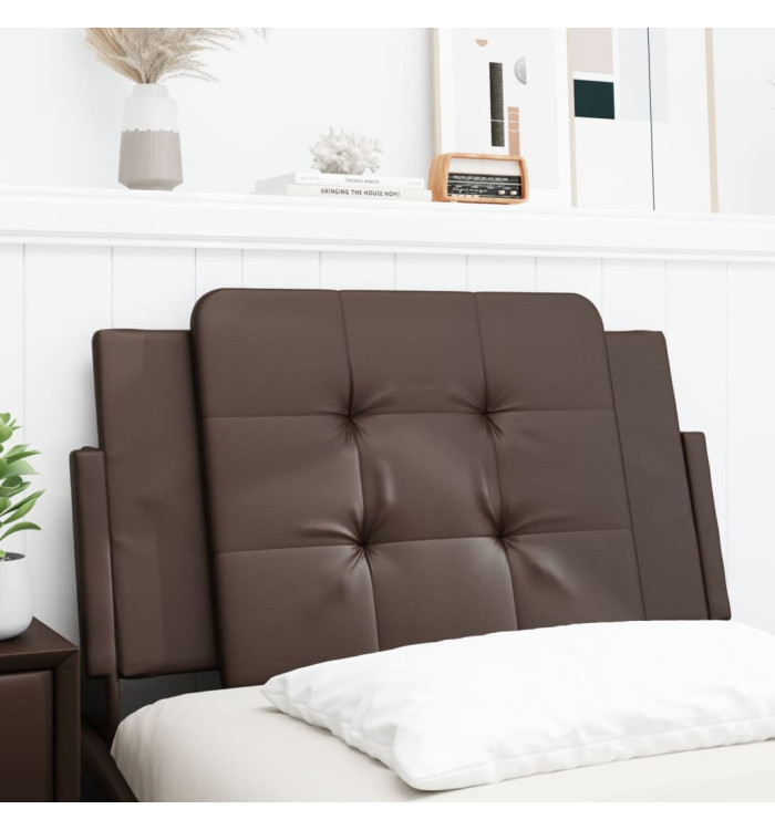 Coussin de tête de lit marron 80 cm similicuir | Mobilier & Déco