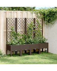 Jardinière avec treillis marron 160x40x142 cm PP | Mobilier & Déco