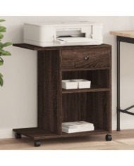 Support d'imprimante avec roulettes chêne marron 60x40x68,5 cm | Mobilier & Déco