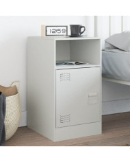 Table de chevet blanc 34,5x39x62 cm acier | Mobilier & Déco