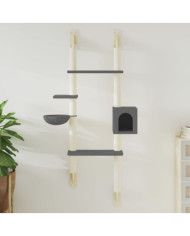 Arbre à chat mural avec griffoir gris foncé 180 cm | Mobilier & Déco