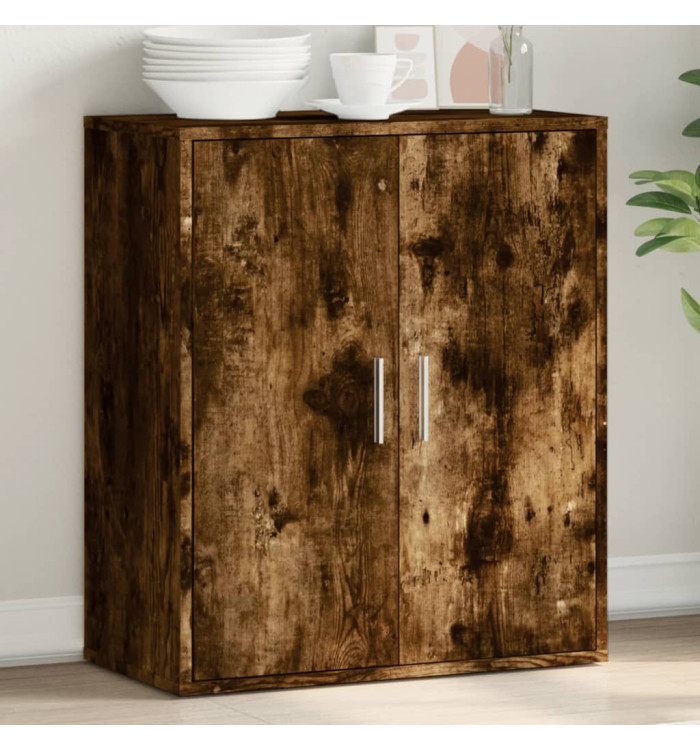 Buffet chêne fumé 79x38x80 cm bois d'ingénierie | Mobilier & Déco