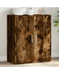 Buffet chêne fumé 79x38x80 cm bois d'ingénierie | Mobilier & Déco