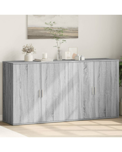 Buffets 2 pcs sonoma gris 79x38x80 cm bois d'ingénierie | Mobilier & Déco