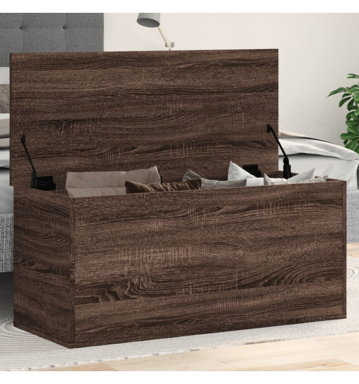 Boîte de rangement chêne marron 100x42x46 cm bois d'ingénierie | Mobilier & Déco