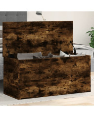 Boîte de rangement chêne fumé 100x42x46 cm bois d'ingénierie | Mobilier & Déco