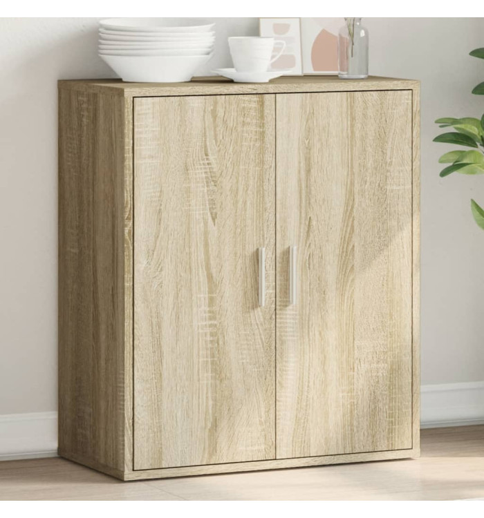 Buffet chêne sonoma 79x38x80 cm bois d'ingénierie | Mobilier & Déco