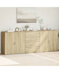 Buffets 3 pcs Chêne sonoma Bois d'ingénierie | Mobilier & Déco