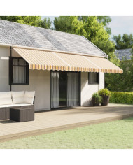 Tissu de remplacement pour auvent rayures multicolores 6x3,5 m | Mobilier & Déco