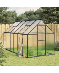 Serre avec cadre de base anthracite 334x169x195 cm aluminium | Mobilier & Déco