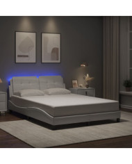 Cadre de lit avec LED sans matelas blanc 140x190 cm | Mobilier & Déco