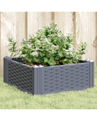 Jardinière avec piquets bleu gris 42,5x42,5x28,5 cm PP | Mobilier & Déco