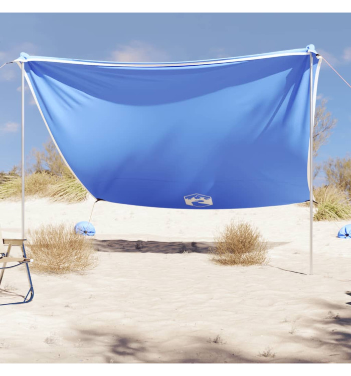 Auvent de plage avec ancres de sable bleu 304x300 cm | Mobilier & Déco