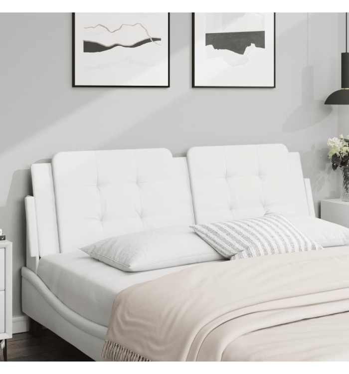 Coussin de tête de lit blanc 160 cm similicuir | Mobilier & Déco