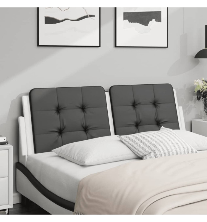 Coussin de tête de lit noir et blanc 140 cm similicuir | Mobilier & Déco