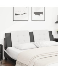 Coussin de tête de lit blanc et noir 180 cm similicuir | Mobilier & Déco