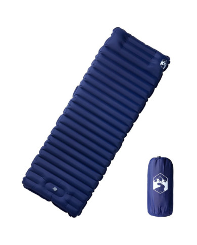 Matelas de camping autogonflant oreiller 1 personne bleu marine | Mobilier & Déco