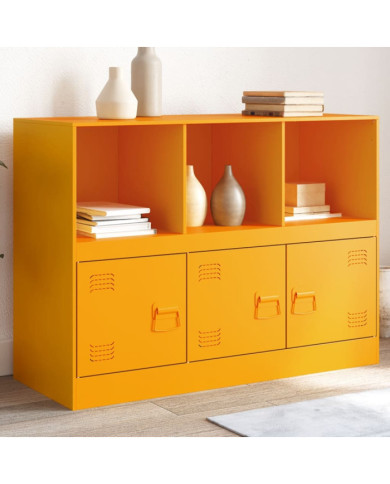 Buffet jaune moutarde 99x39x73 cm acier | Mobilier & Déco