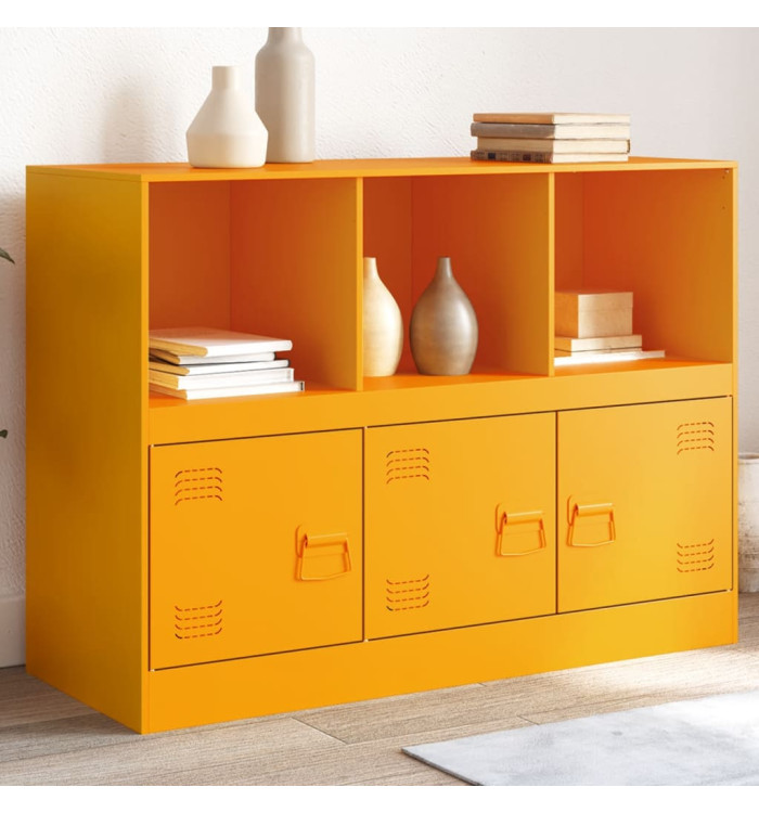 Buffet jaune moutarde 99x39x73 cm acier | Mobilier & Déco