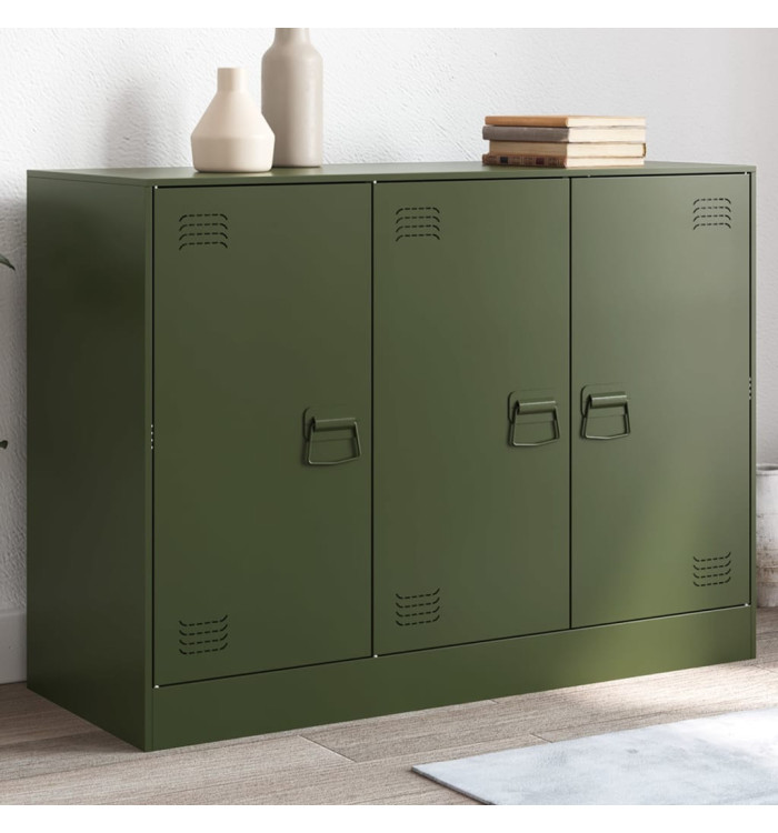 Buffet vert olive 99x39x73 cm acier | Mobilier & Déco