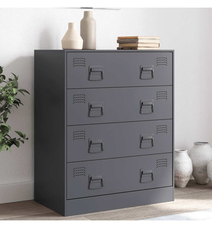 Buffet anthracite 67x39x83 cm acier | Mobilier & Déco